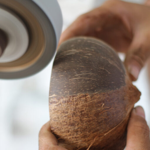 Coconut Bowl Handmade Sanding